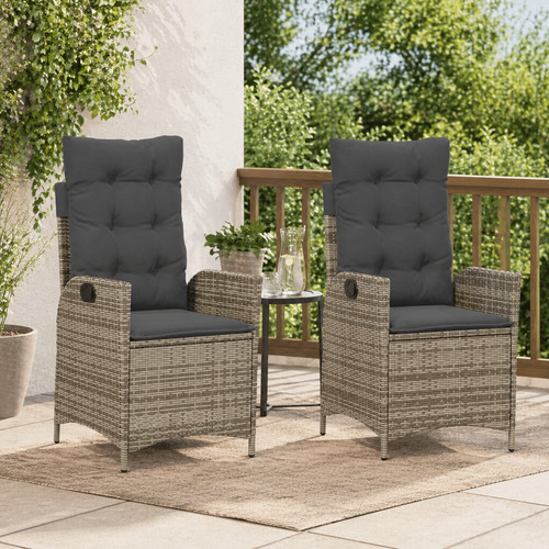 Gartenstuhl polyrattan grau - 2x,