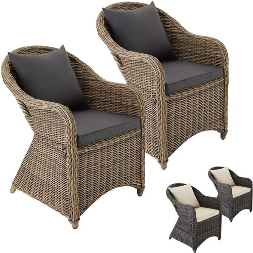Gartenstuhl polyrattan 2er set - 2er,