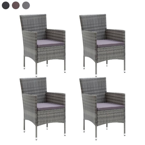 4er poly rattan gartenstuhl - 4er,