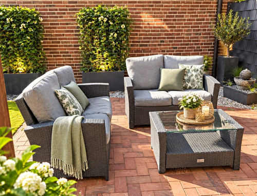 Tlg polyrattan lounge - 3-tlg., set