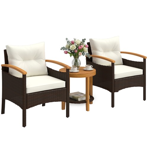 Rattan bistroset teiliges - rattan, 3