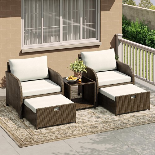Tlg poly rattan gartenmöbel - 5-tlg,