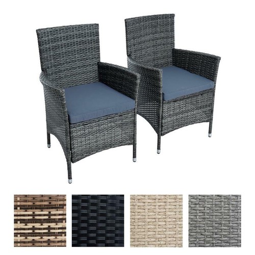 Polyrattan gartenstuhl set - polyrattan, 2er
