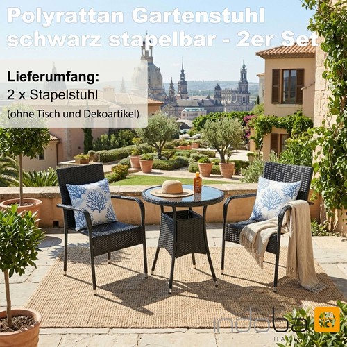 Gartenstuhl polyrattan set - set, 2x