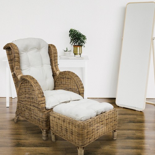 Ohrensessel mit hocker - mit,