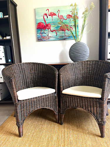 Rattan korbsessel braun mit - korbsessel,