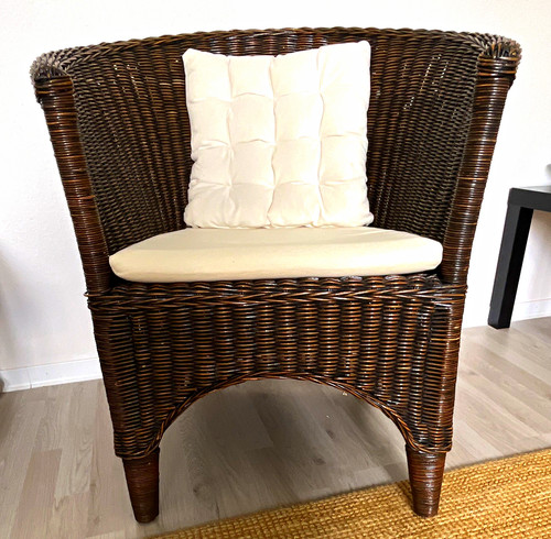 Rattan sessel braun lackiert - rattan,